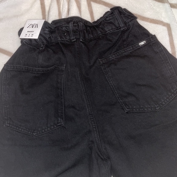 zara black paper bag baggy denim - Picture 8 of 12